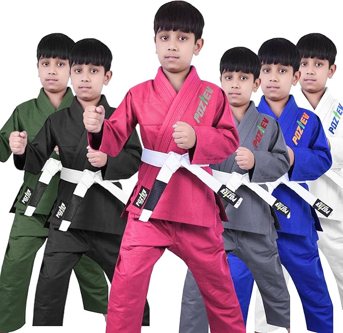 Kids Brazilian Jiu Jitsu Gi For Kids BJJ Gi Youth Grappling Kimonos Preshrunk Lightweight Martial Arts Uniform
