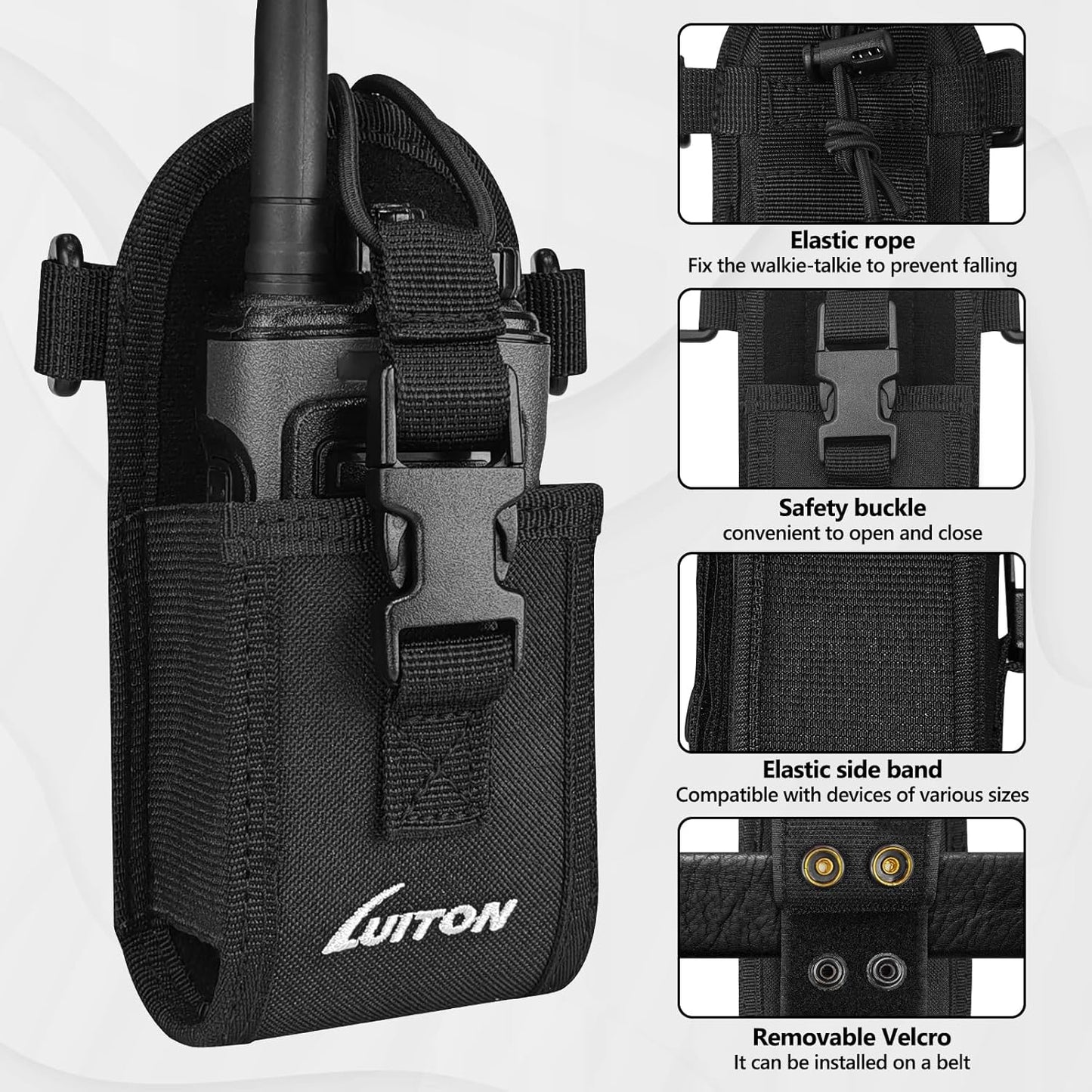 Set Radio Holster for Firefighter EMS EMT Bundle Includes Anti-Sway Strap for Radio Strap, Moveable Mic Holder,Radio