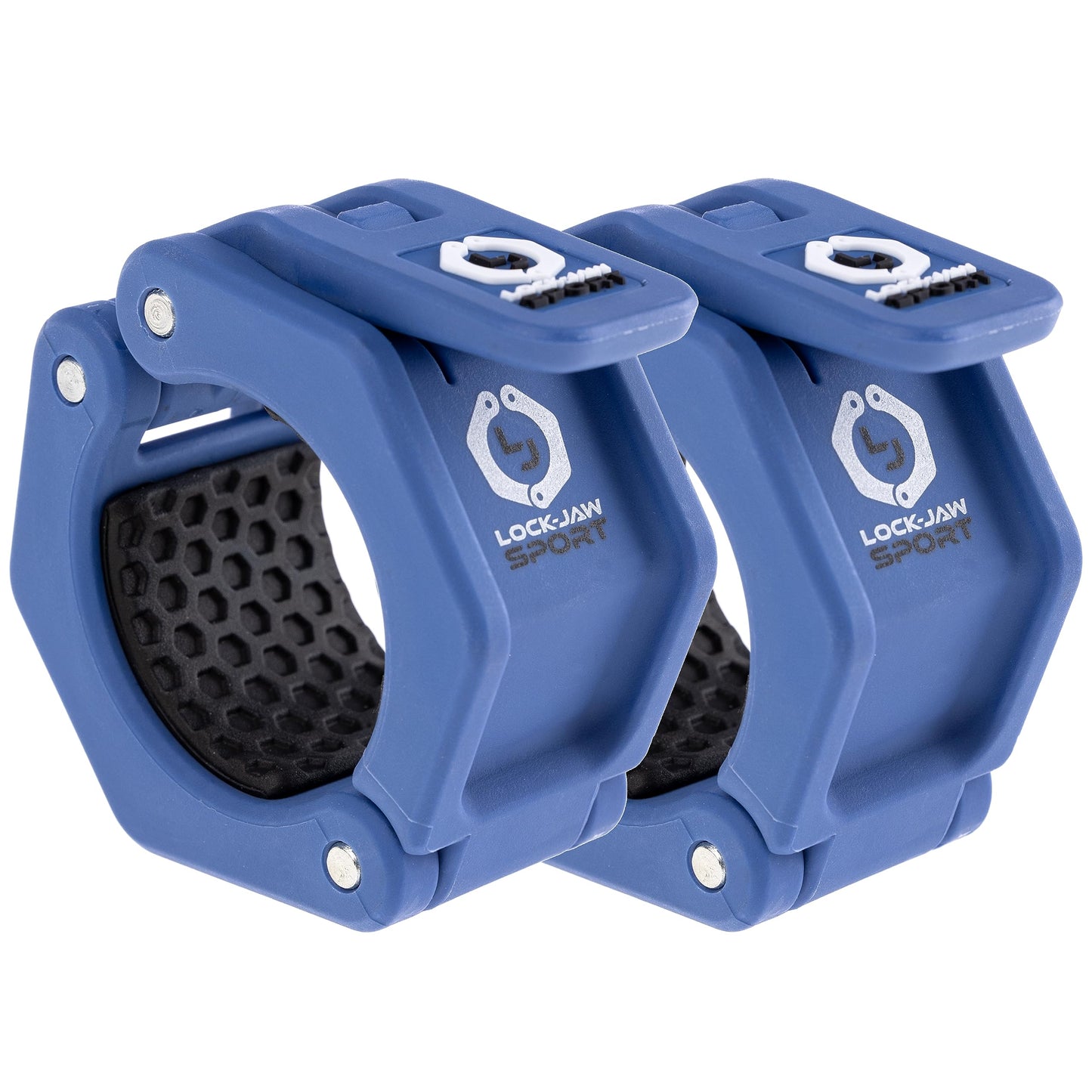 Lock-Jaw Barbell Collars Sport Olympic Barbell Clamps 2 Pcs – Heavy Duty Bar Clamps for 2” & 50mm Olympic Bars – Secure Weight Bar Clamps for Strength Training & Home Gym Accessories – Blue