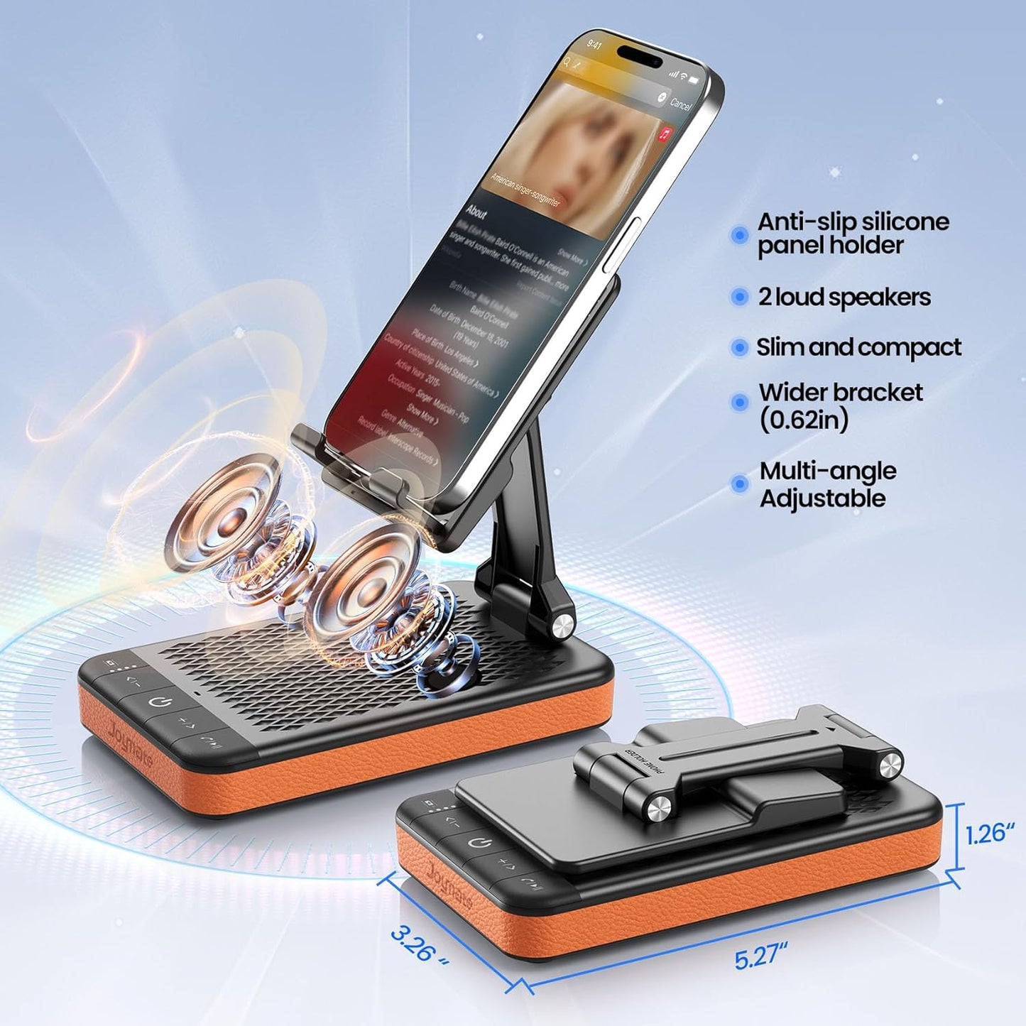 Joymate 5000mAh Gifts for Men and Women, Charging Phone Stand with Bluetooth Speaker Valentines Day Gifts for Him