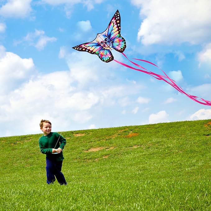 Butterfly Kites for Kids & Adults, Easy to Fly Design with Long Tail for Stability, for Kids Ages 4-8 & Beginners, Beach & Park Use | Family Outdoor Fun