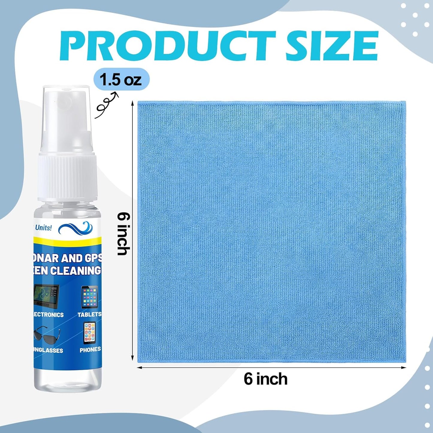 Lumina Garden 3 Sets Ammonia 1.5 oz Sonar GPS Screen Cleaner Kit Free LCD Screen Cleaner with Microfiber Cloth