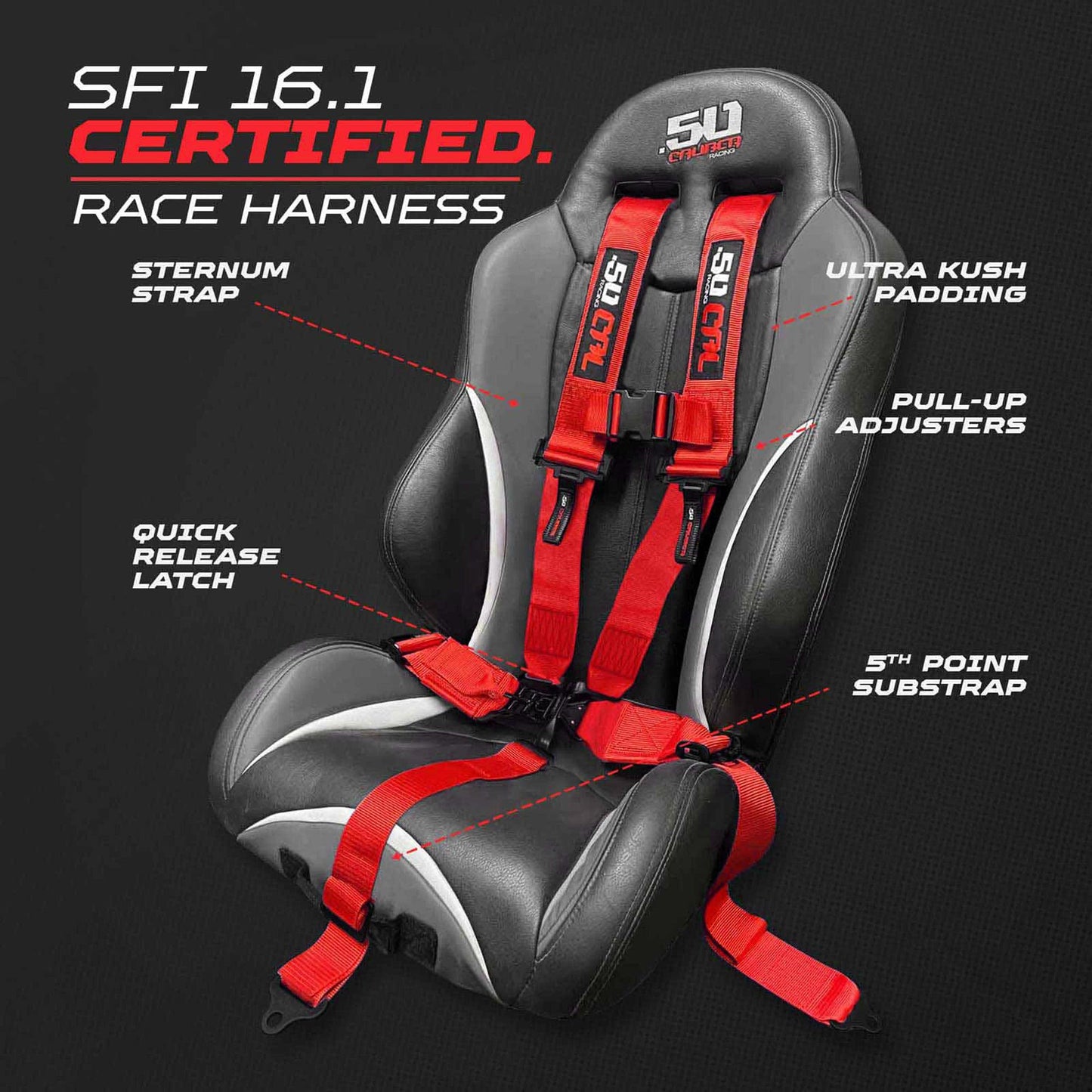 1pc Red 3" 5 Point Harness SFI certified for Bucket Seat, Quick Release Race Latch, Racing Harness 5 point, Race Car, Off Road, UTV, RZR 5pt [6092]