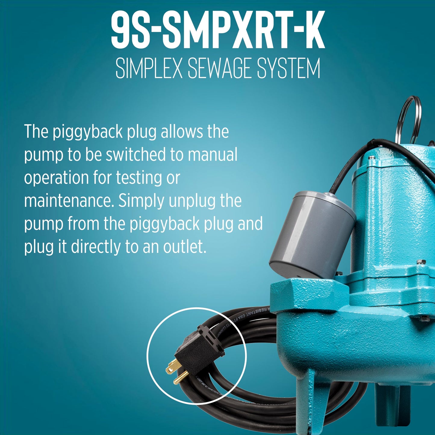 Little Giant 9S-SMPXRT-K 4/10 HP, 115-Volt, 6000 GPH Pre-Packaged Simplex Sewage Basin/Pump System - Assembly Required, Black/Blue, 509074