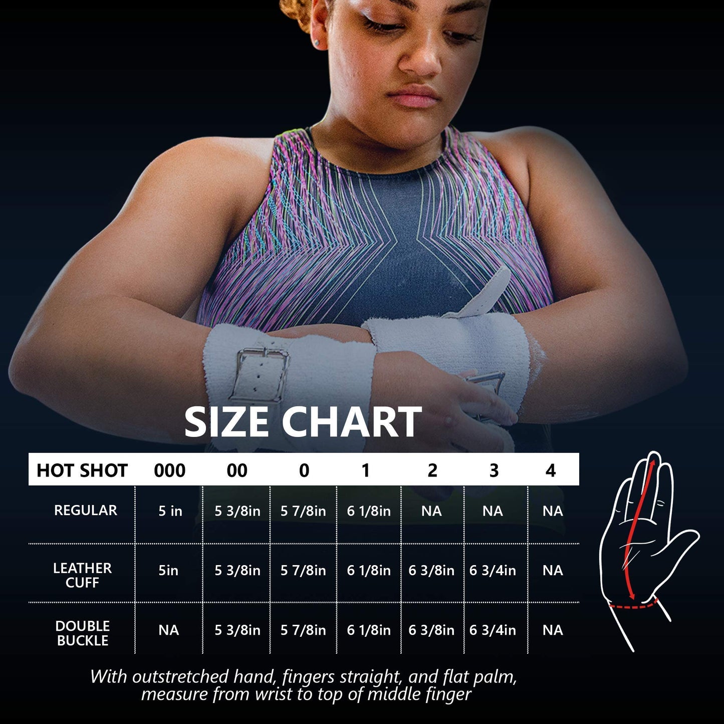 US Glove Women Hot Shot Uneven Bar Gymnastics Grips - Gymnastics Bars Grips, Made in USA, Leather, Single Buckle, Size 2 (6 3/8")