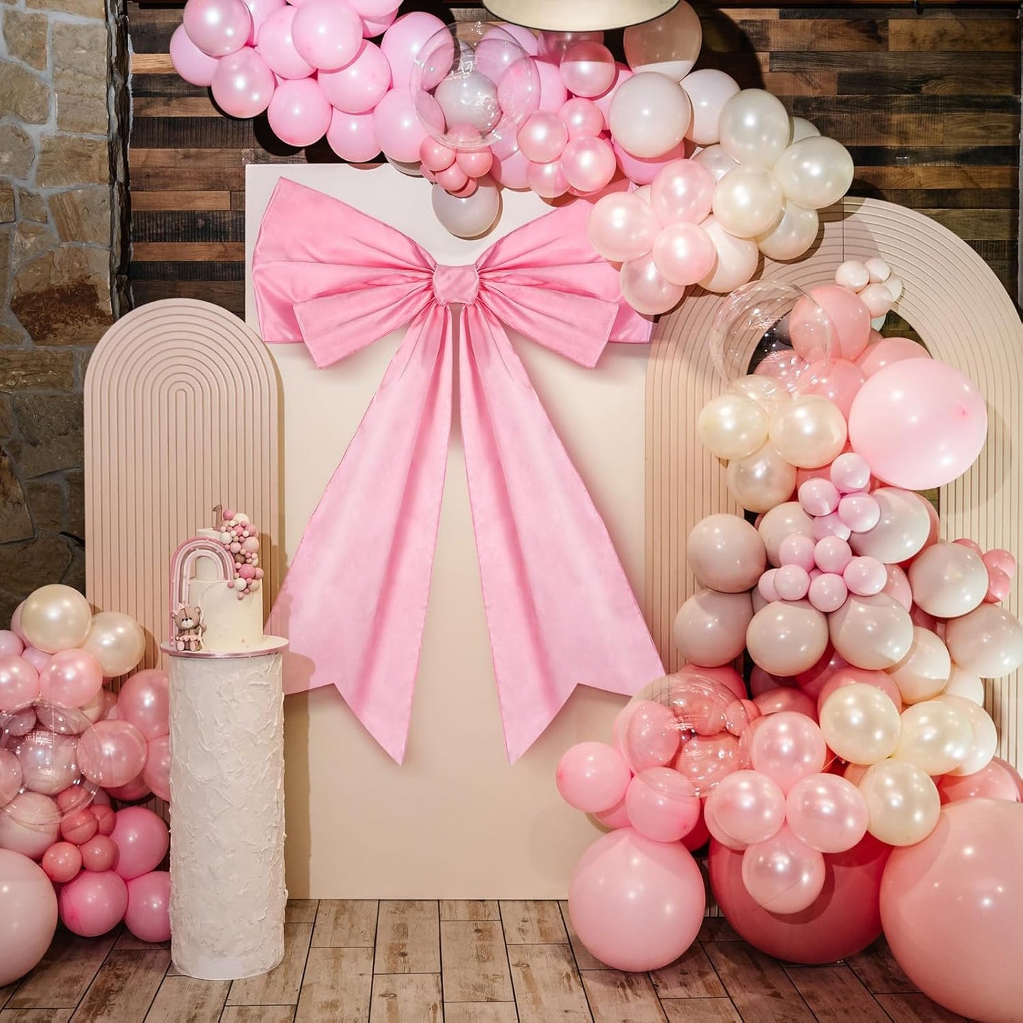 Skiennix Large Pink Coquette Bow - 27.6 x 21.7 Inches | Perfect for Birthday & Bridal Showers