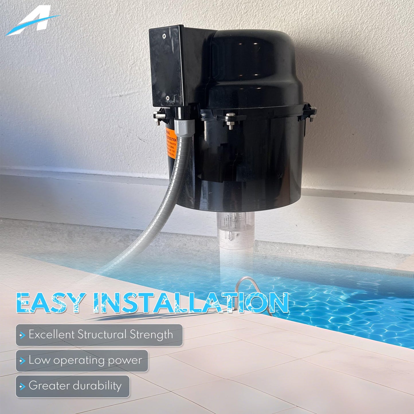 A-Outsanding 6315141 Silencer Spa Blower 1.5HP Blower Fit Pool and Spas 1.5HP 120V 7.3A; for use with 2 inch Plumbing.