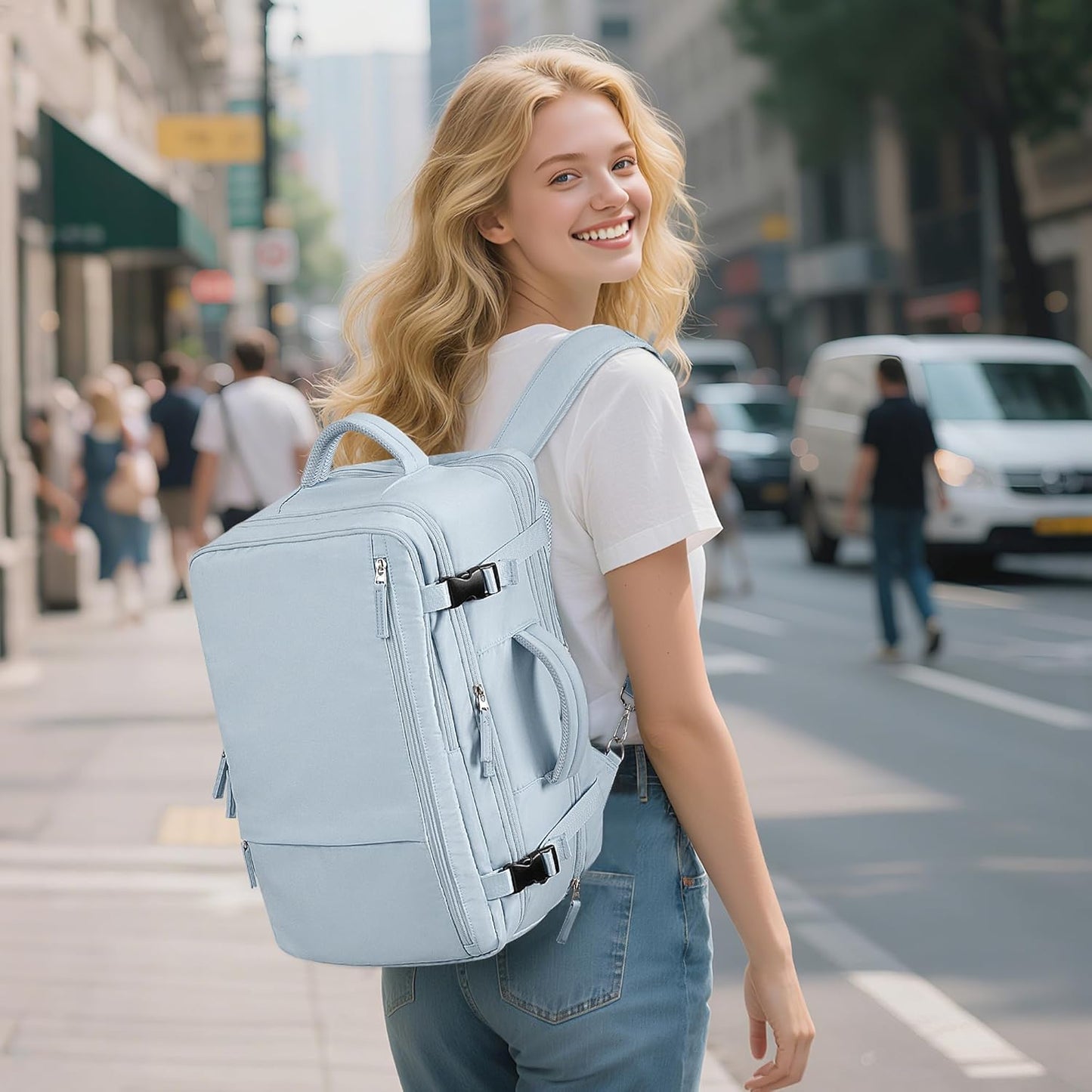 Backpack 17 Inch Sinaliy Large Expandable Travel for Men and Women, Laptop, Waterproof, Casual, College, Business