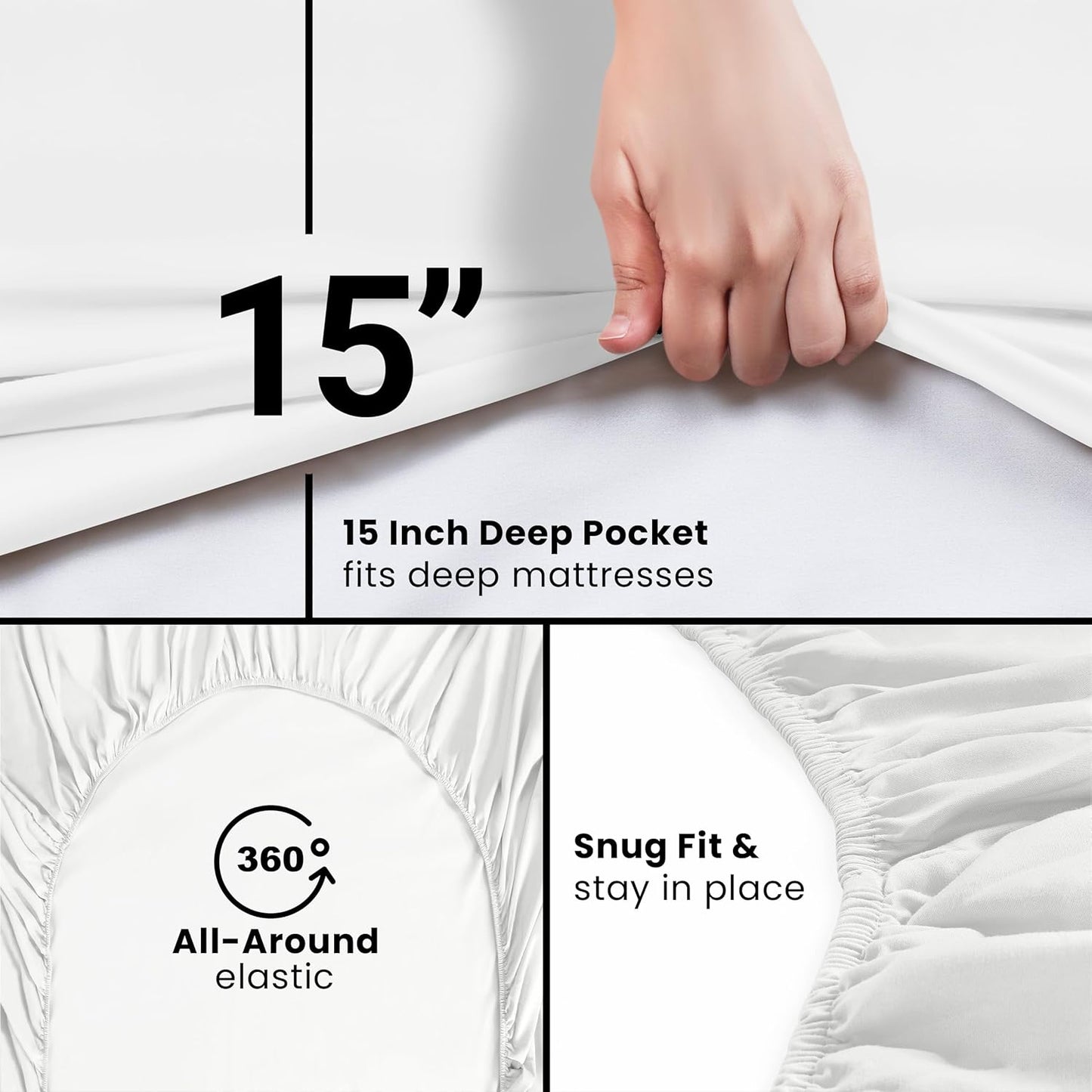 Utopia Bedding Full Fitted Sheet - Deep Pocket Soft Microfiber - Fade Resistant & Easy Care - White