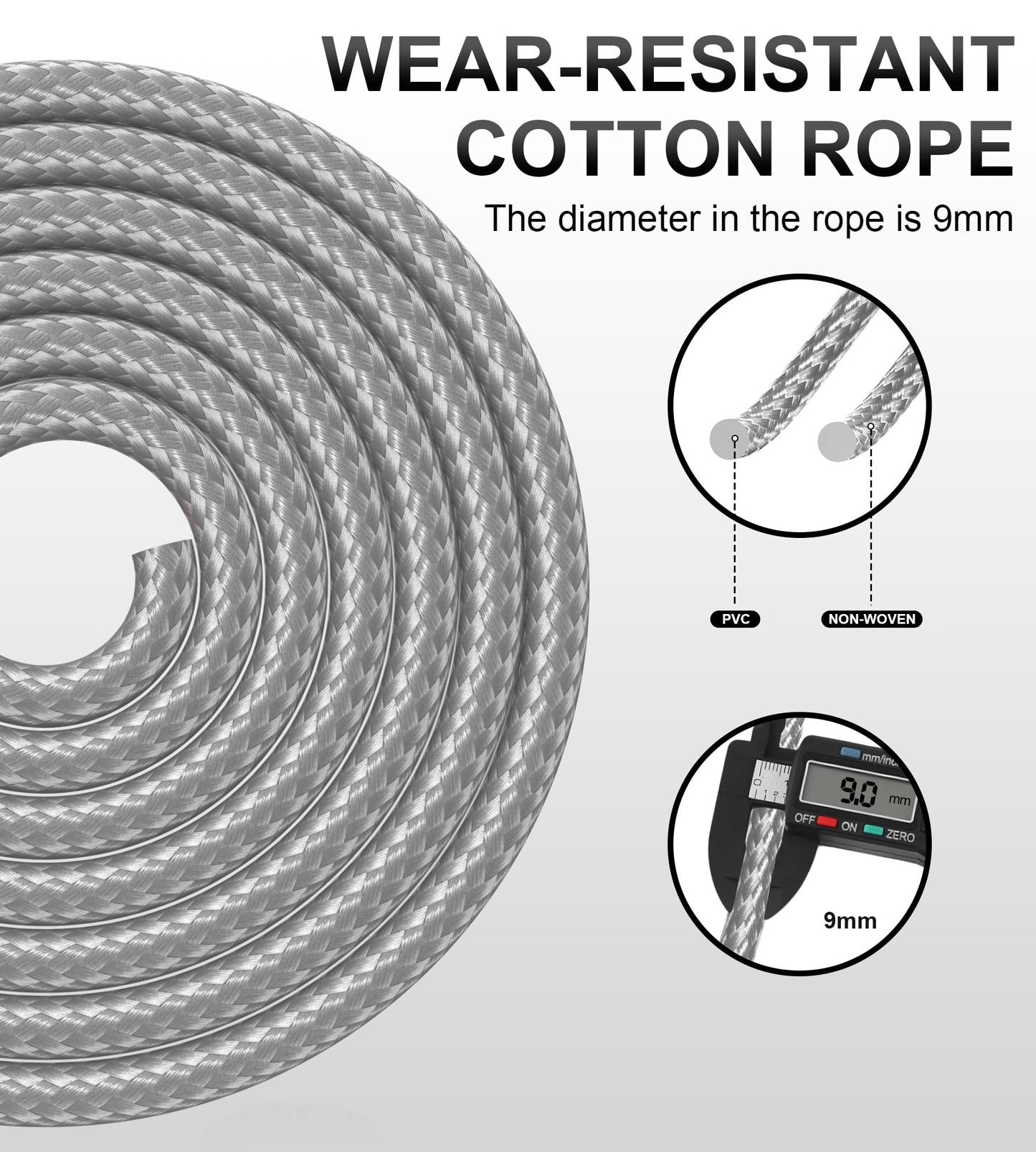 CRHOEIQ Jump Rope for Fitness, Weighted Jumprope for Women Workout, Adjustable Adult Exercise Skipping Rope for Men (Grey)