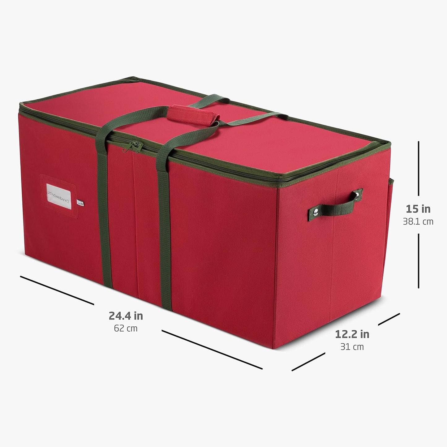 ZOBER Nutcracker Storage Containers - Christmas Ornament Box for 8 Figurines & Decorations - Red