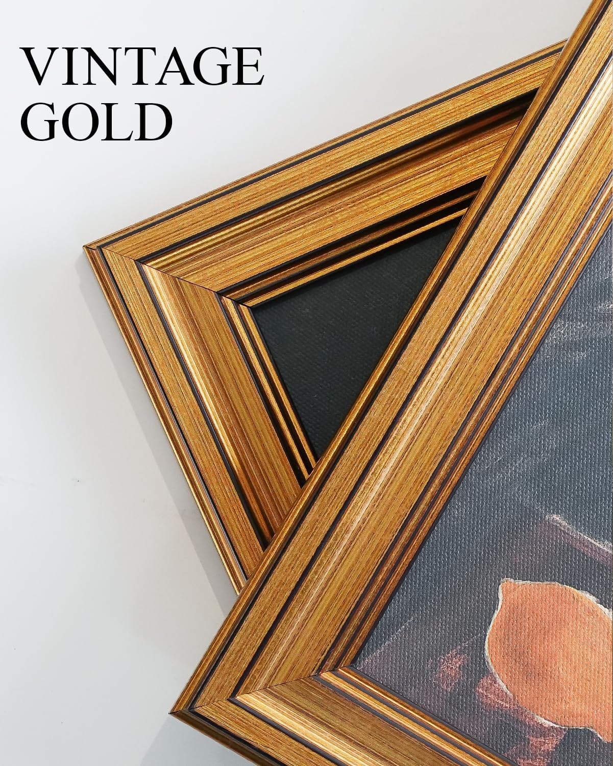 VIYYIEA Vintage Gold Framed Wall Art - Snow Mountains Canvas Print for Living Room | Large 36" x 24" Oil Painting