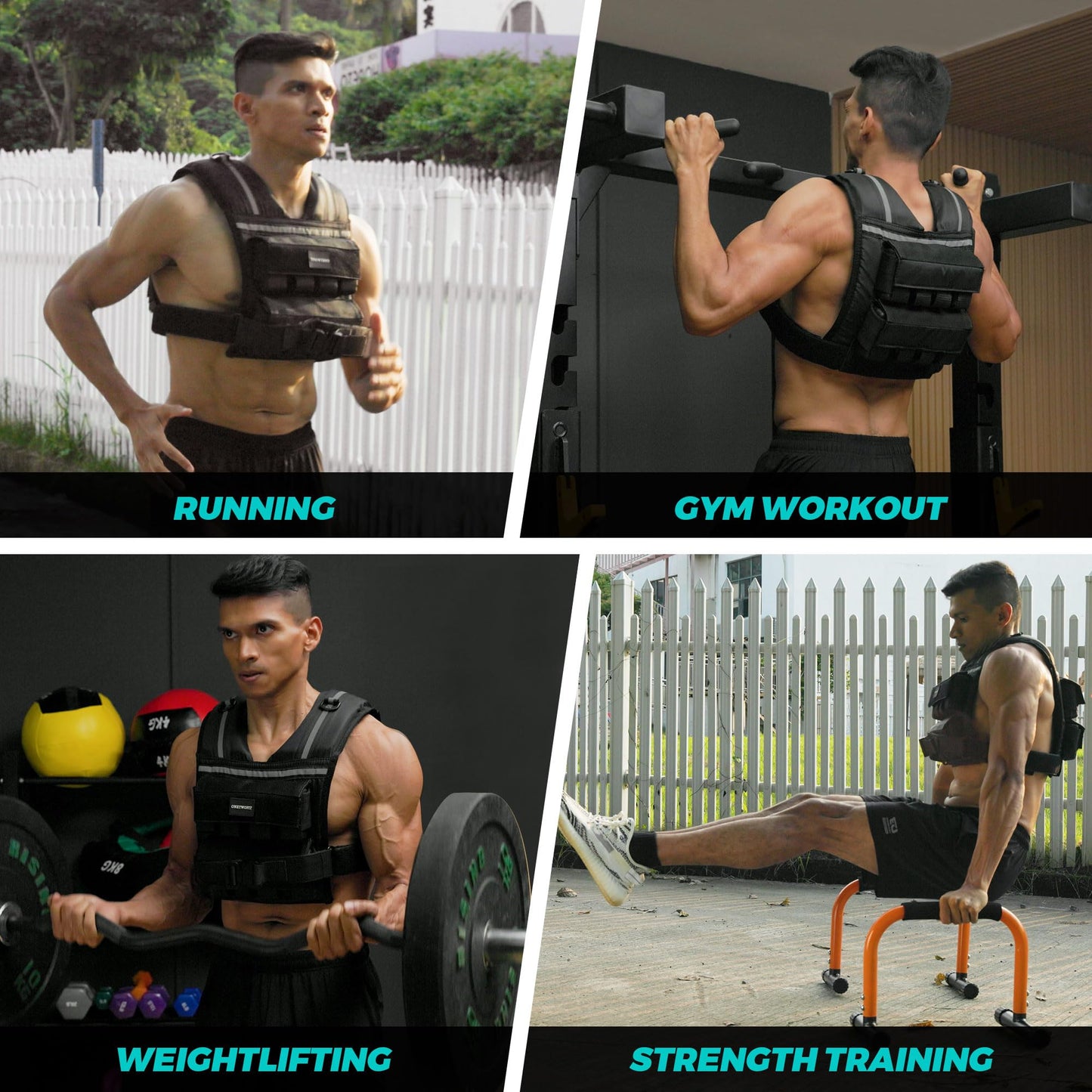 35lb/45lb Weighted Vest Men , Adjustable Rucking Vests for Walking with Reflective Stripe, 1.2" Ultra Thick Shoulder Padding Strength Training Workout Vest for Running GYM Home, Detachable Iron Weights