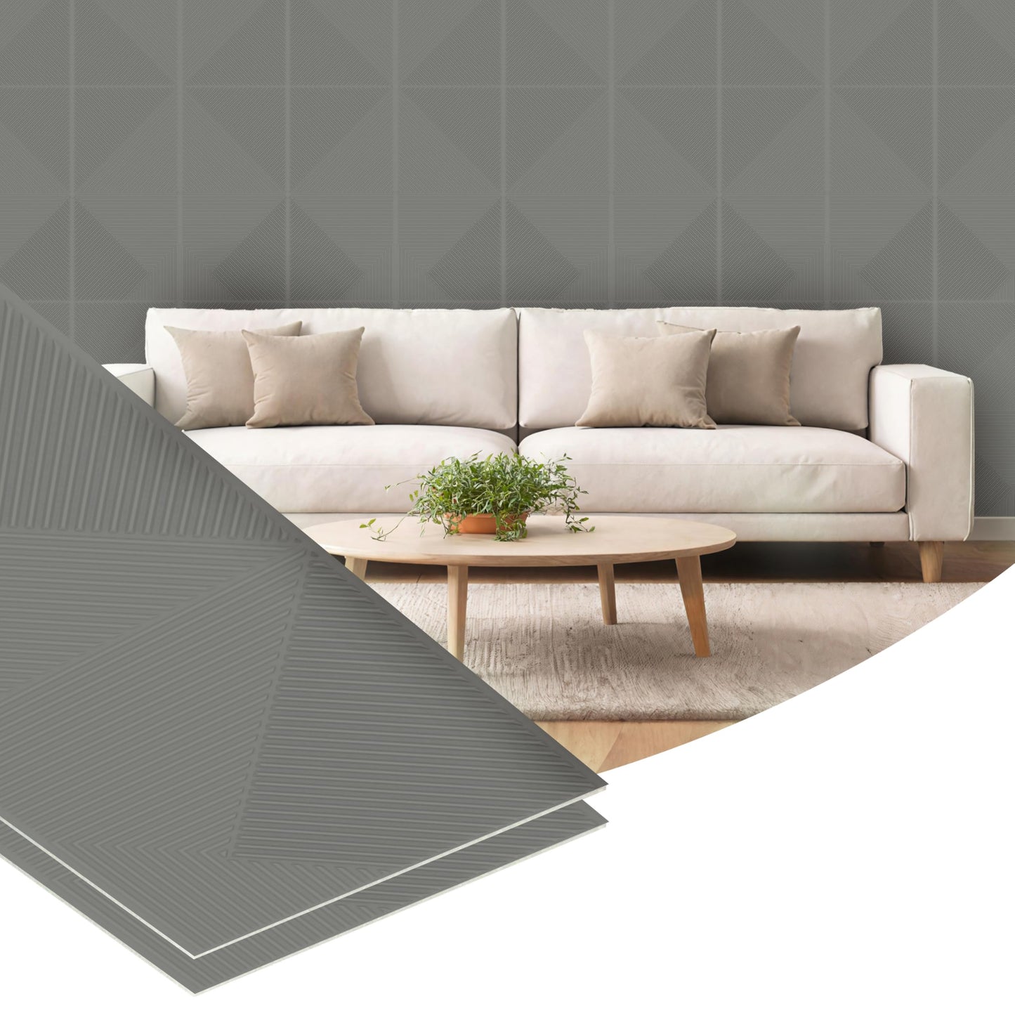 Dundee Deco 3D Peel and Stick Wall Panels - Soft-Touch Matte Finish, 1.6 ft X 3.4 ft, Thick Self-Adhesive Panels for Home & Commercial Interiors - Rose Taupe - Set of 10, Covers 55 sq ft