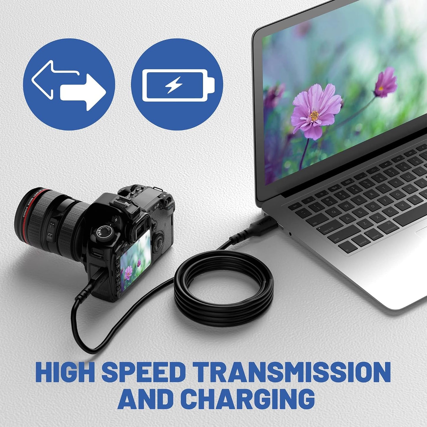 BestCH MS906 MS906BT MS906TS Mini USB Cable Laptop PC Data Sync Cord Compatible with Autel MaxiSys Diagnostic Scan Tool