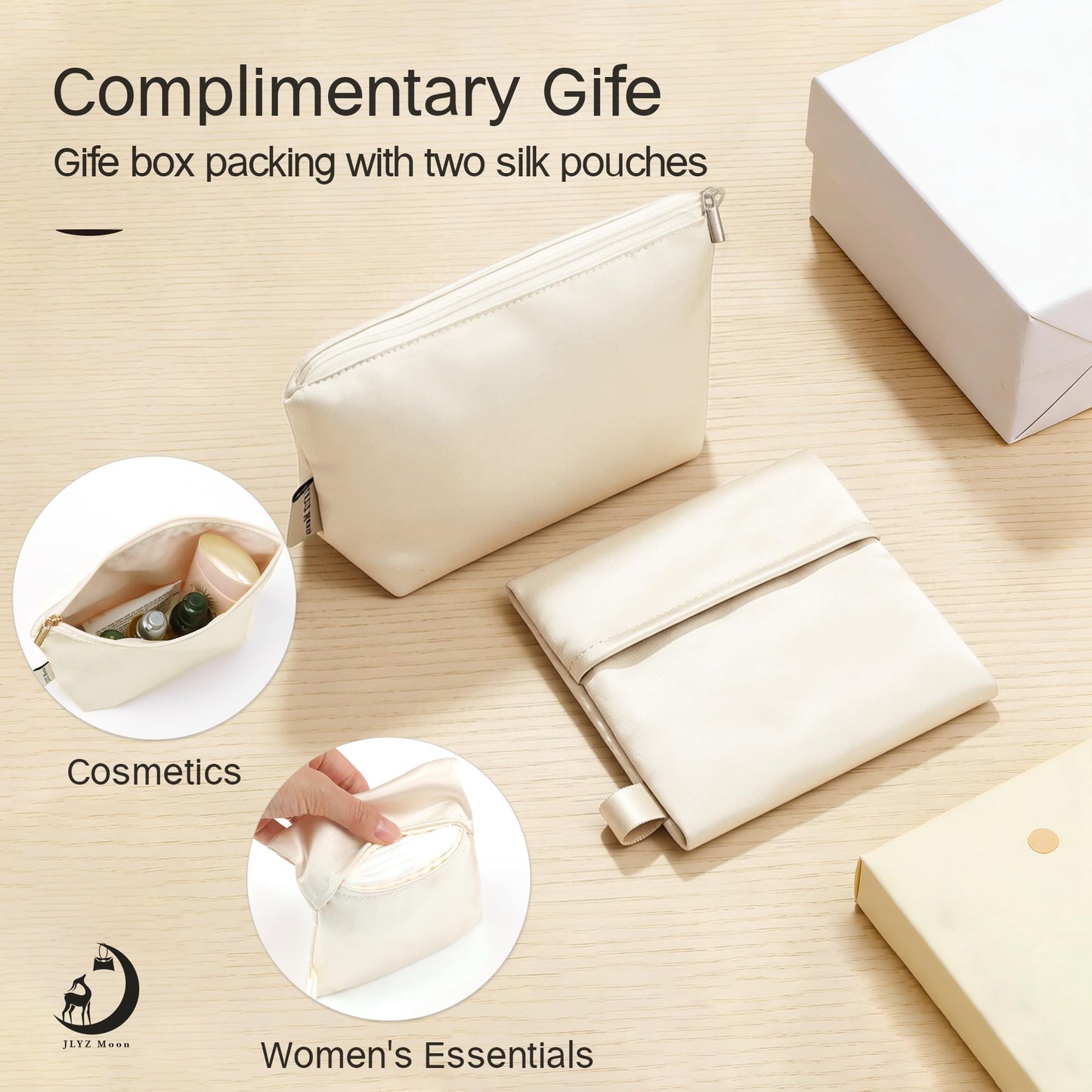 DGAZ Moon Fits for Hermes Bag Insert, Premium Silk Purse Organizer Insert, Smooth Touch & Lightweight，Luxury Handbag Organizer with Gift Box Fits For Brikin 30(BK30 Retourne,Craie)