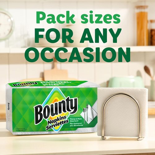 Bounty Paper Napkins - White, 200 Count | Ultra-Absorbent & Durable for Everyday Use