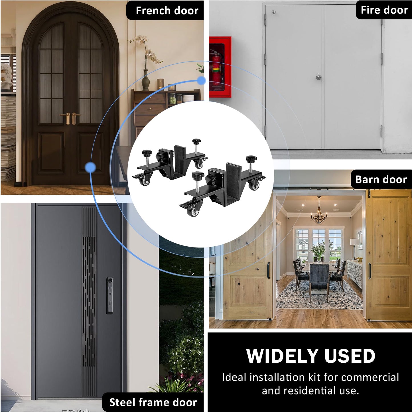 2 PCS Heavy Door Installation Dolly,Door Installation Tool，0-2.12in Door Installation Kit Hold up to 500 lbs，Door Lifter Tool with Rotating for Pre-Hung、Slab and Front Doors