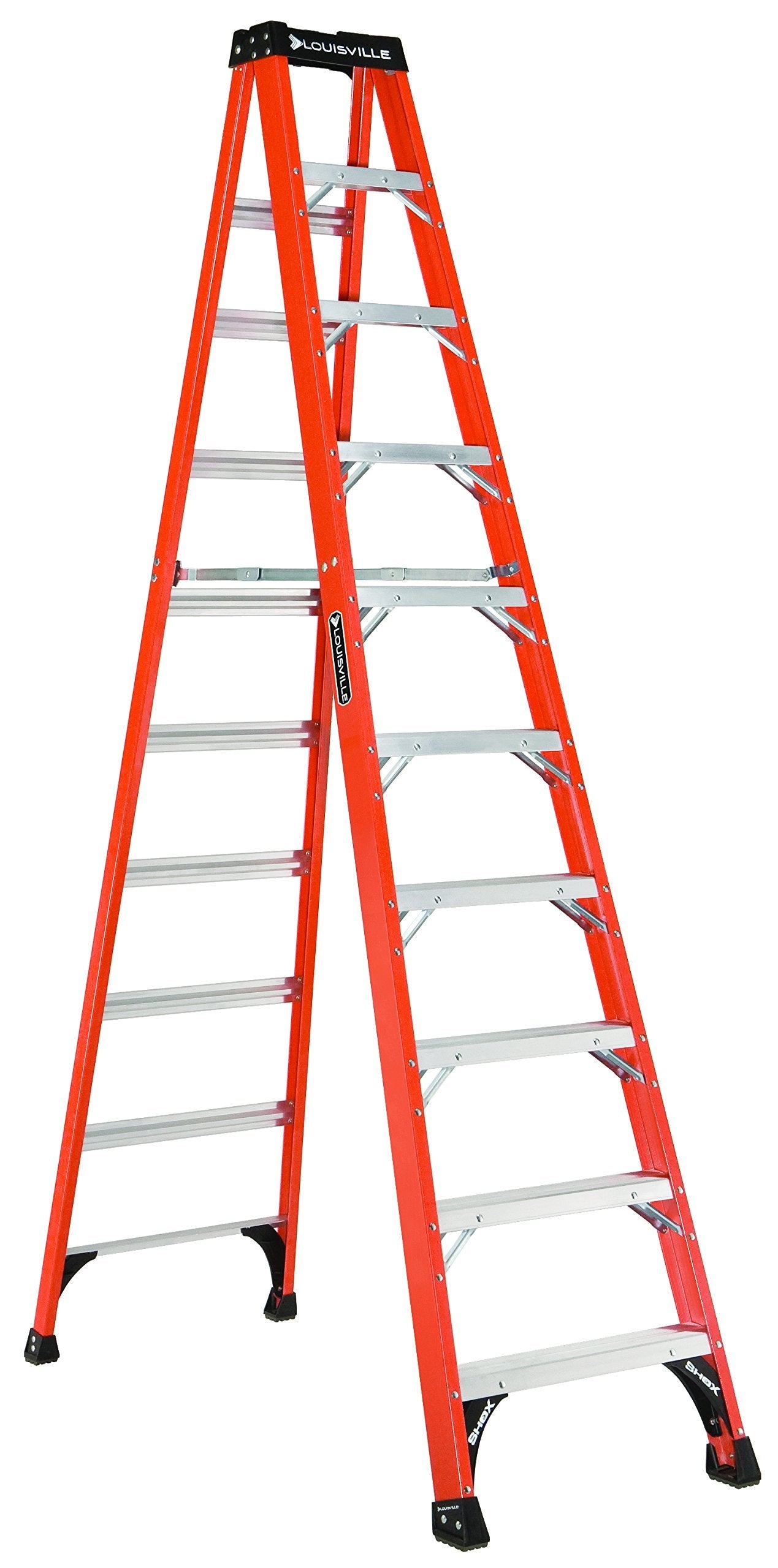 Louisville Ladder 10-Foot Fiberglass Step Ladder, 375-Pound Load Capacity, Type IAA, FS1410HD