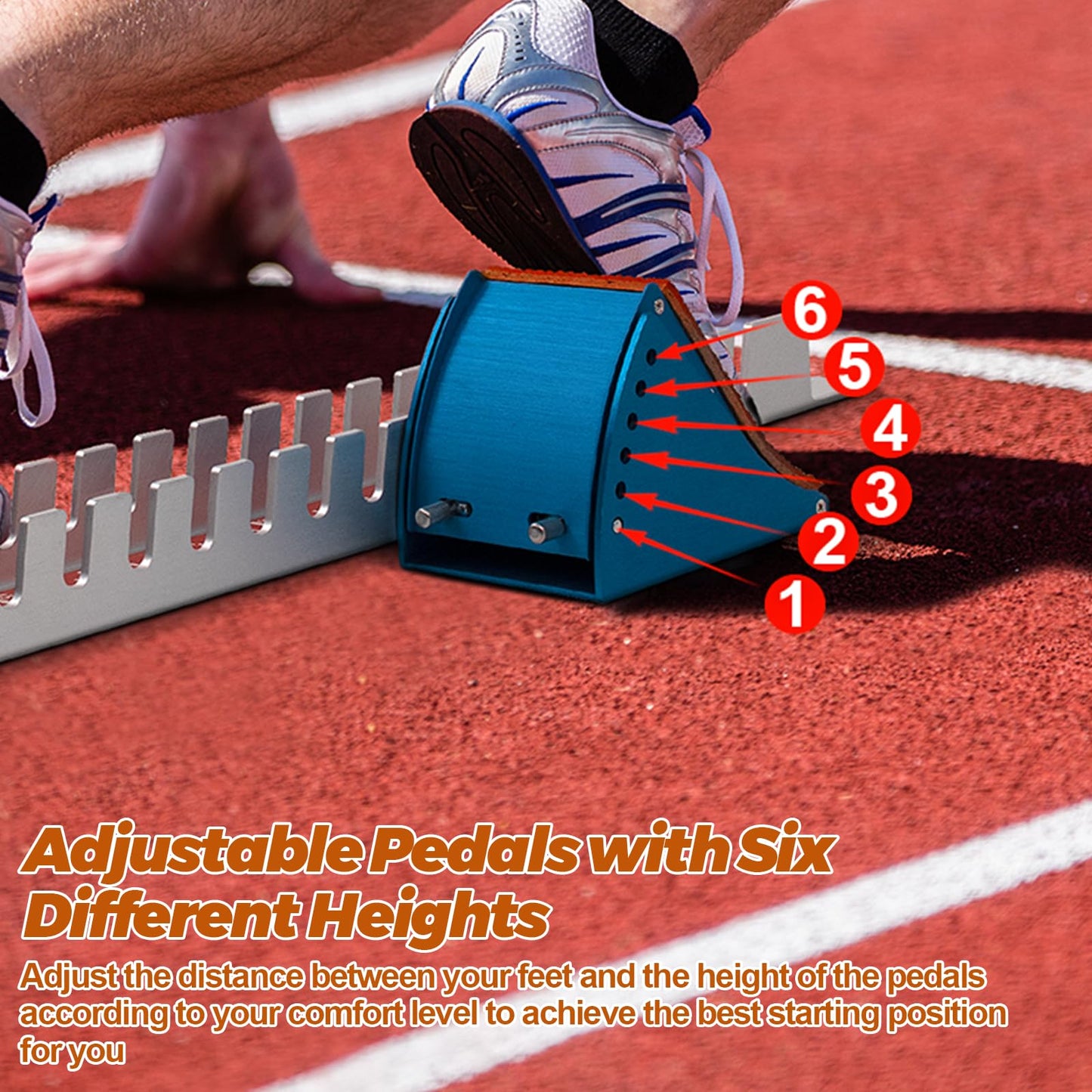 Vaolvpant 32in Starting Blocks with Premium Aircraft-Grade Aluminum 6 Angle Adjustable and Detachable Pedals Ideal for Running Enthusiasts Professional Track and Field Competitions