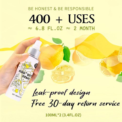 Clean-n-Fresh Toilet Spray - 6.8 Fl. Oz Citrus Scent Deodorizer | 100% Natural, 400+ Uses