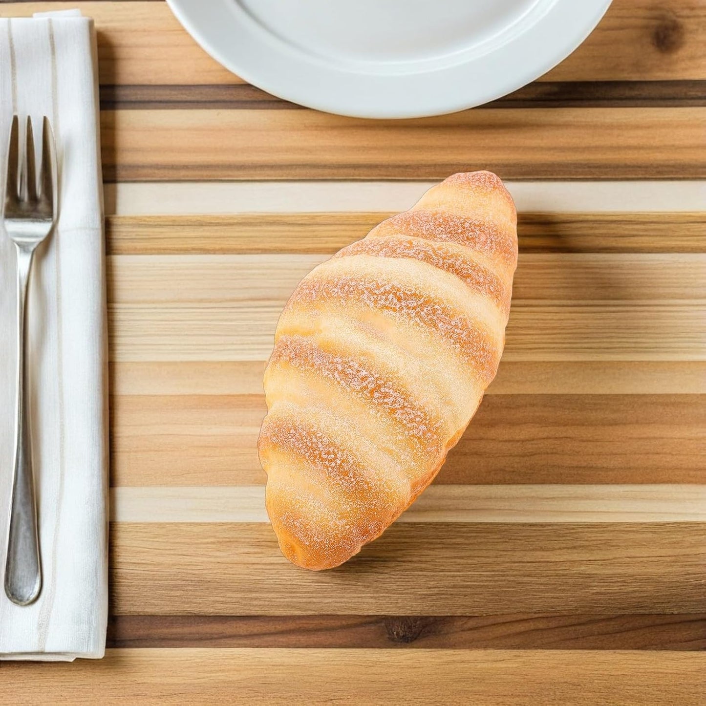 3pcs Set, Realistic Fake Bread Loaves Lifelike Simulated Croissant Models for Photography, Bakery Display, and Kitchen