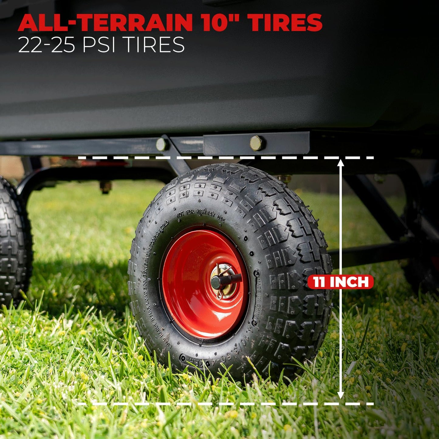 XtremepowerUS 2-in-1 Convertible Handle Heavy Duty Garden Cart Dump Wagon Utility 800-Pound Dump Cart Utility Cart for Yard, Farm 10" Pneumatic Tires