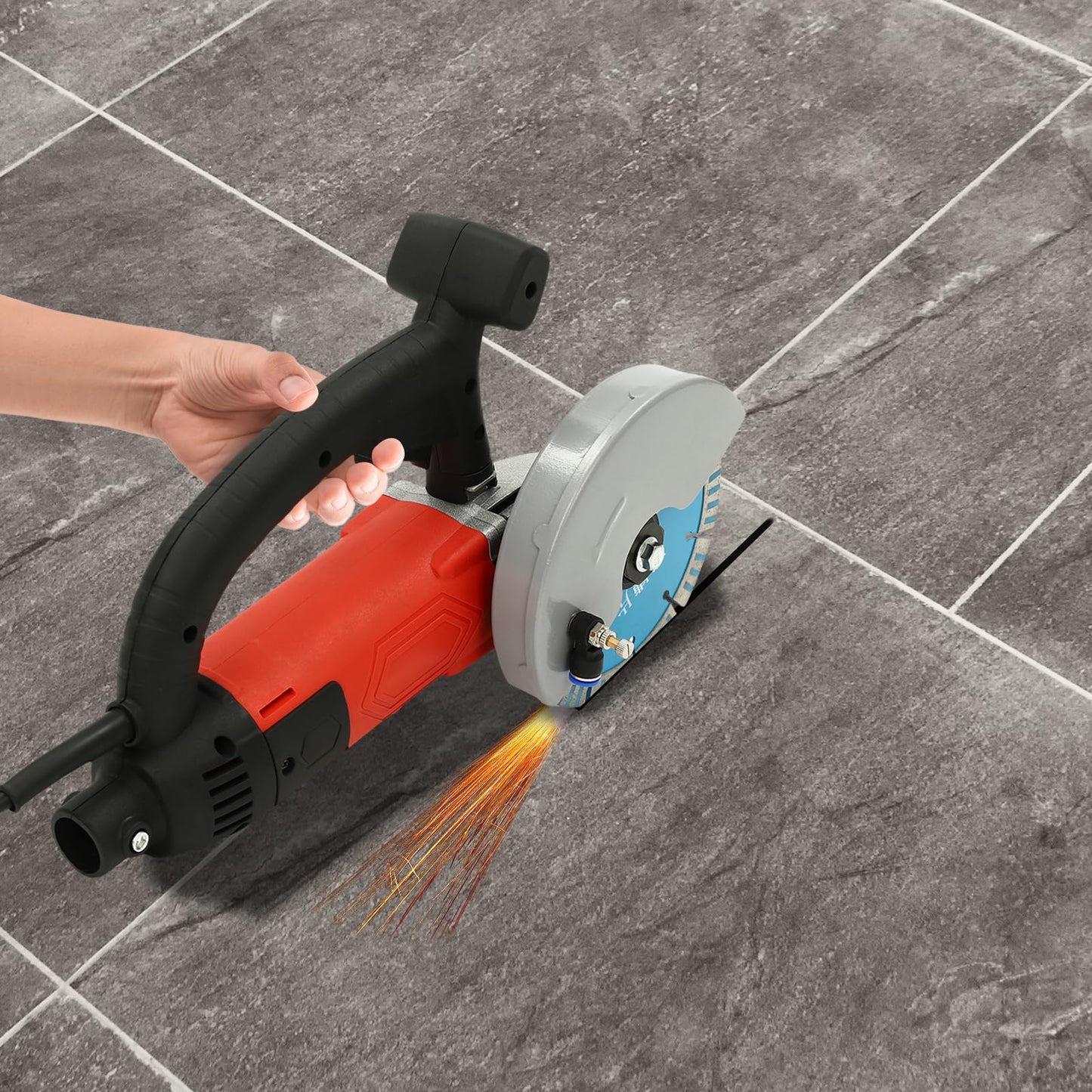 Electric Concrete Saw, 9 in Concrete Saw-Concrete Cut off Saw Wet Dry Concrete Saw Cutter 3000W Corded Circular Saw