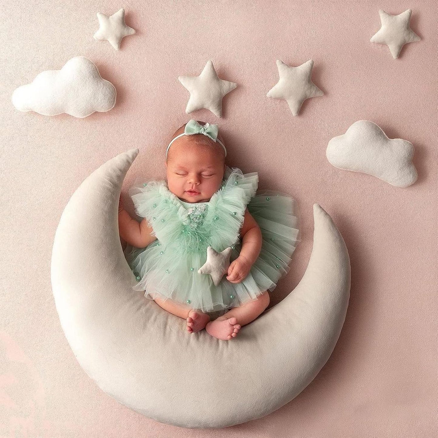 Set IGMaryBox Baby Moon Star Pillow Newborn Posing Pillow Newborn Photography Posing Pillows Infant Photography Props