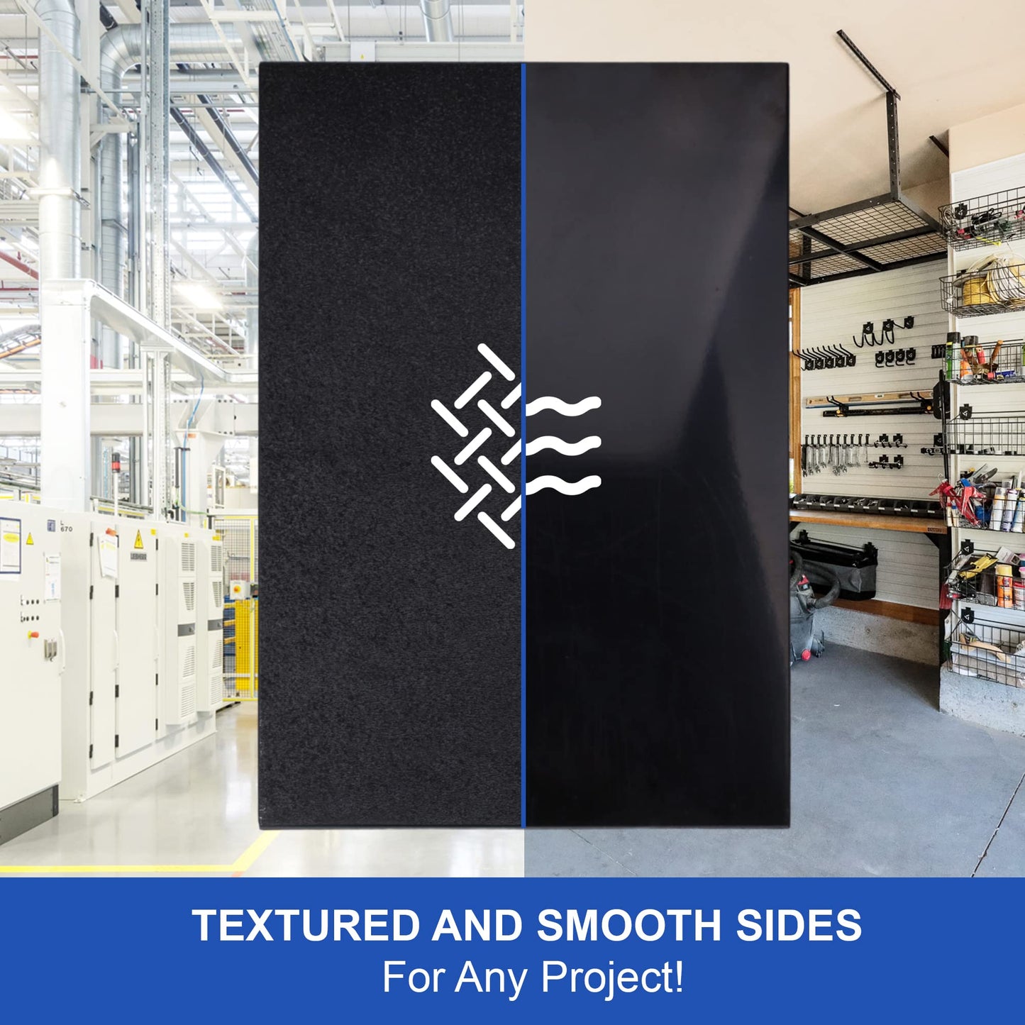 Duco ABS Plastic Sheet 1/4" (6mm) Thick 24" x 48" - 4 Pack of USA-Made Textured & Matte ABS Black Sheet - Heat Moldable Plastic Panel for Home Decor, Crafts, Robotics, DIY Projects and Industrial