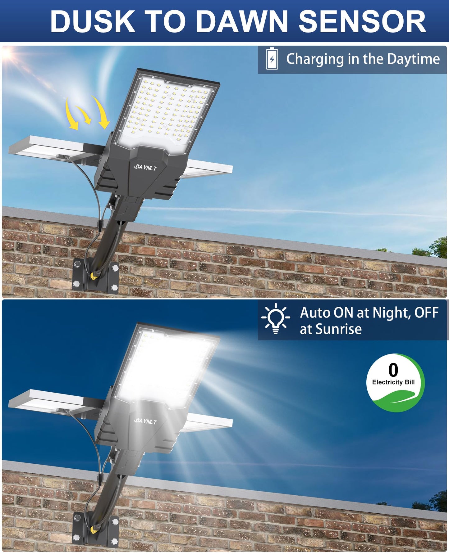 JAYNLT X-13000W Solar Street Lights Outdoor,6500K Ultra-Large Parking Lot Lights Commercial Dusk to Dawn,IP67 Industrial Grade Waterproof Solar Power Flood Security Lamps for Farm,Backyard