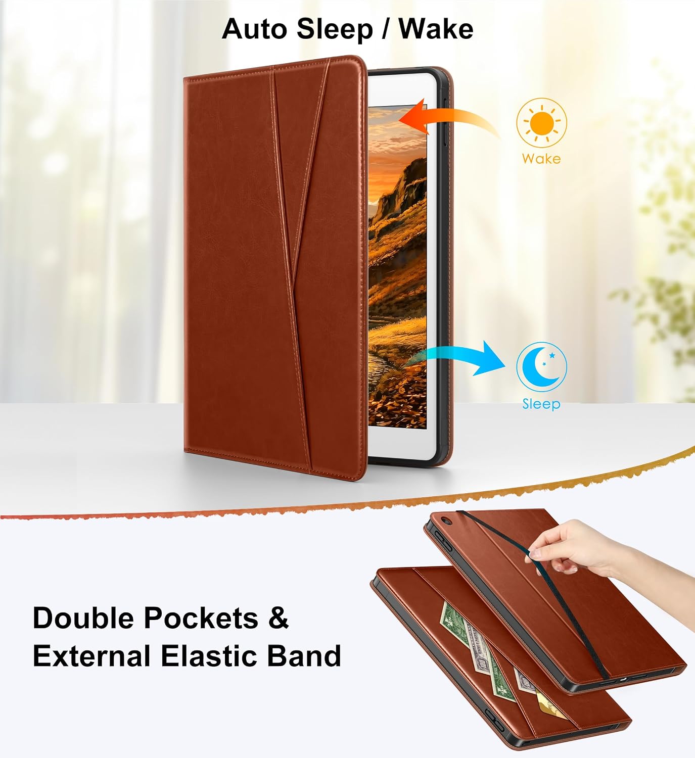 DTTO 9th 8th 7th 10.2 Inch (2021/2020/2019), 360 for iPad / / Generation Case Degree Rotating Premium Leather Folio