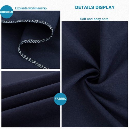 FLXXIE Pillow Cases - Soft Microfiber Queen Pillow Covers | Wrinkle Resistant, 2-Piece Set, Navy 20x30