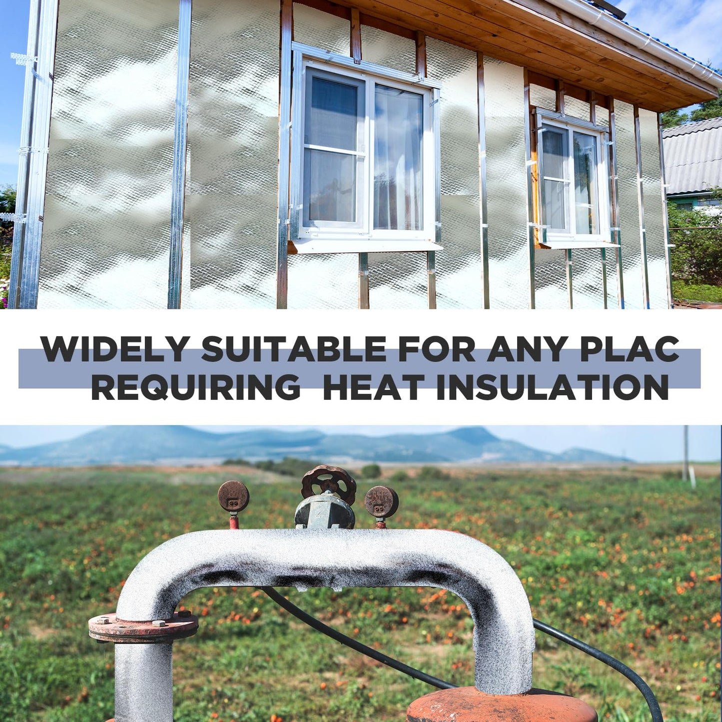 Ireer 4ft *250ft Radiant Barrier Insulation Roll Attic Reflective Commercial Grade Heavy Duty Foil Insulation Cover Roll Wrap for Garage Door Roof House Cold Storage