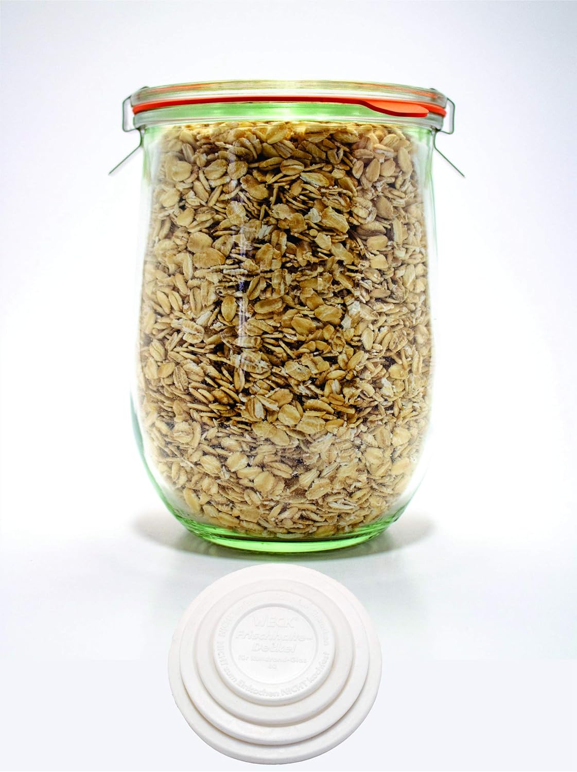 Weck Tulip Jars 1 Liter - Large Glass Sourdough Starter Jars with Wide Mouth & Fresh Covers | 2 Pack