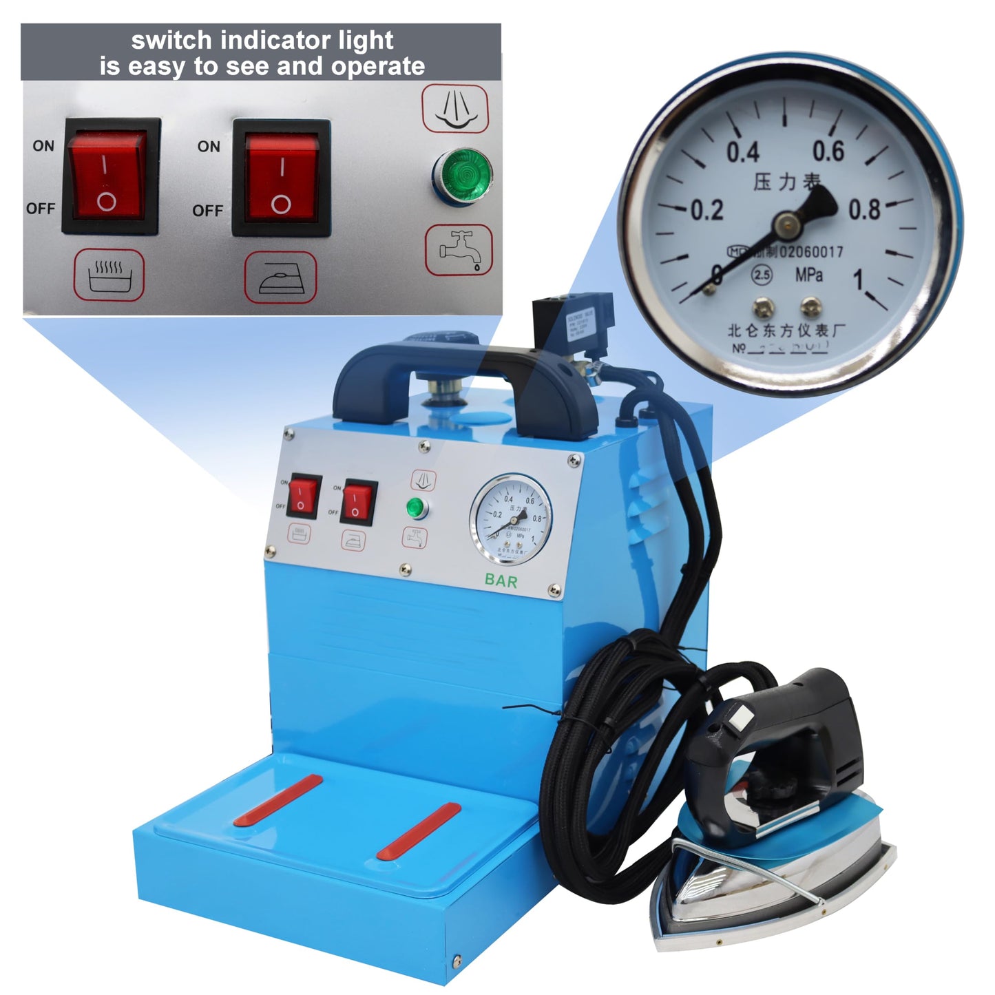 TECHTONGDA Iron Commercial Electric Steam Iron with 4L Water Tank 110V