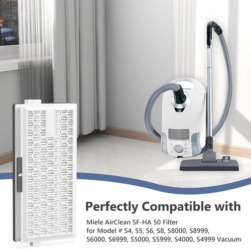 Miele HEPA Replacement Filters - 4 Pack Compatible with AirClean SF-HA 50 for S4, S5, S6, S8 Models