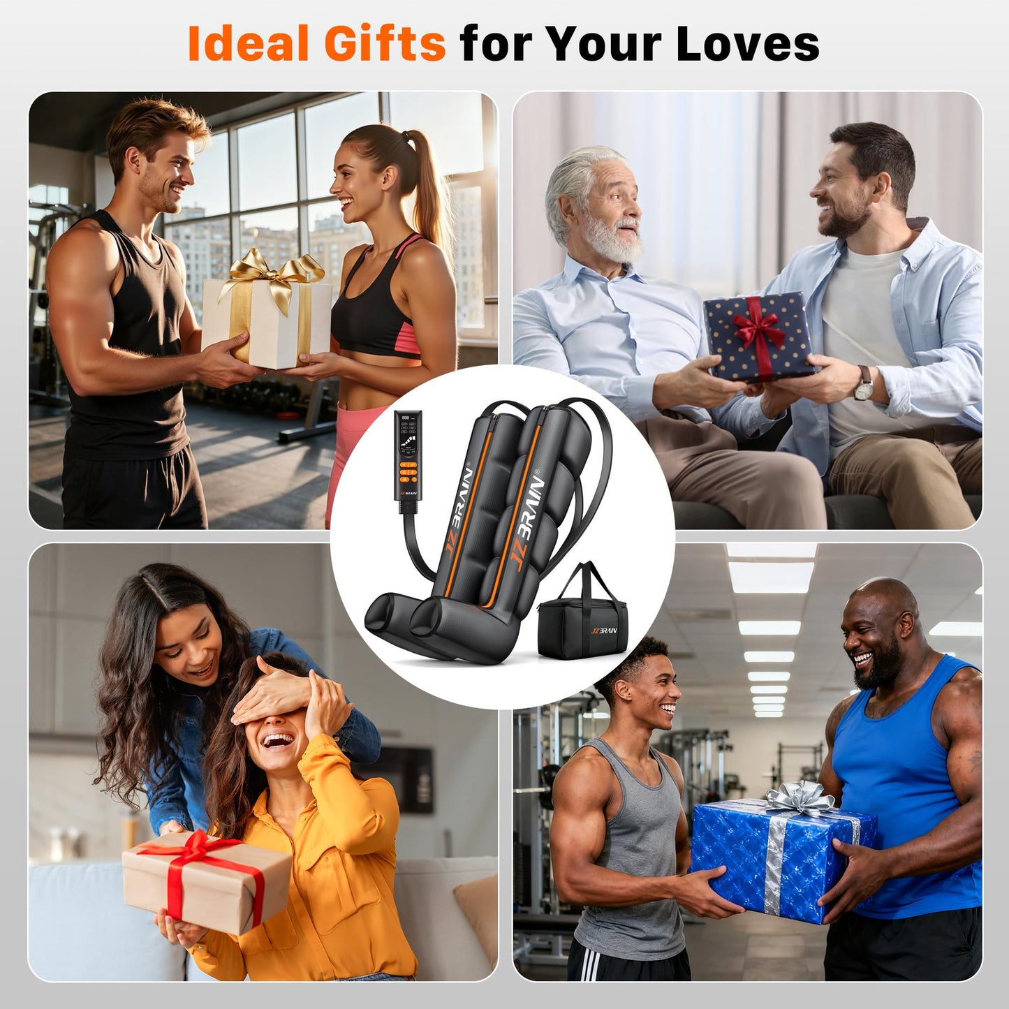JZBRAIN Air Compression Leg Recovery Boots : Sequential Full Leg Compression Massager System for Muscle Relaxation & Relief - 11 Intensity 6 Modes 3 Heat for Athletes & Gym (Medium)