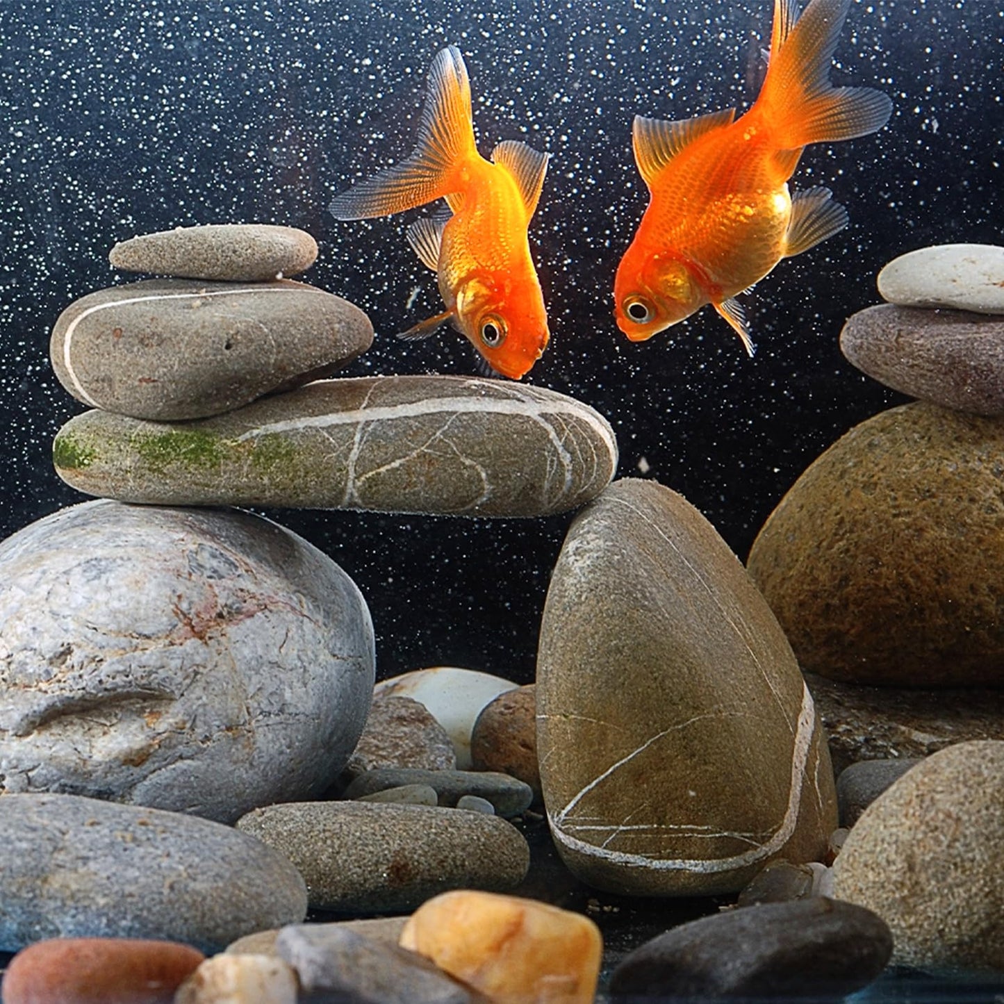 Pulovin 40 lbs River Rocks for Aquarium, 3-4 Inch Fish Tank Rocks, Natural Decorative Garden Rocks Outdoor Landscaping, Large Stone for Walkways, Yard, Vases, Crafts