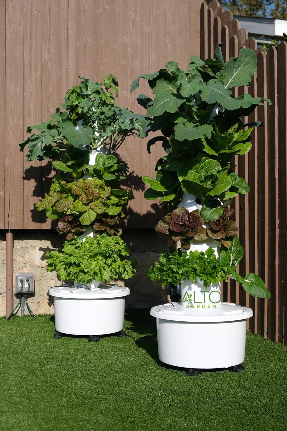 ALTO GARDEN GX Hydroponic Tower | Vertical Planter Tower | Hydroponics Growing System Kit | Food Grade with 24 Net Pots (with LED Grow Lights)