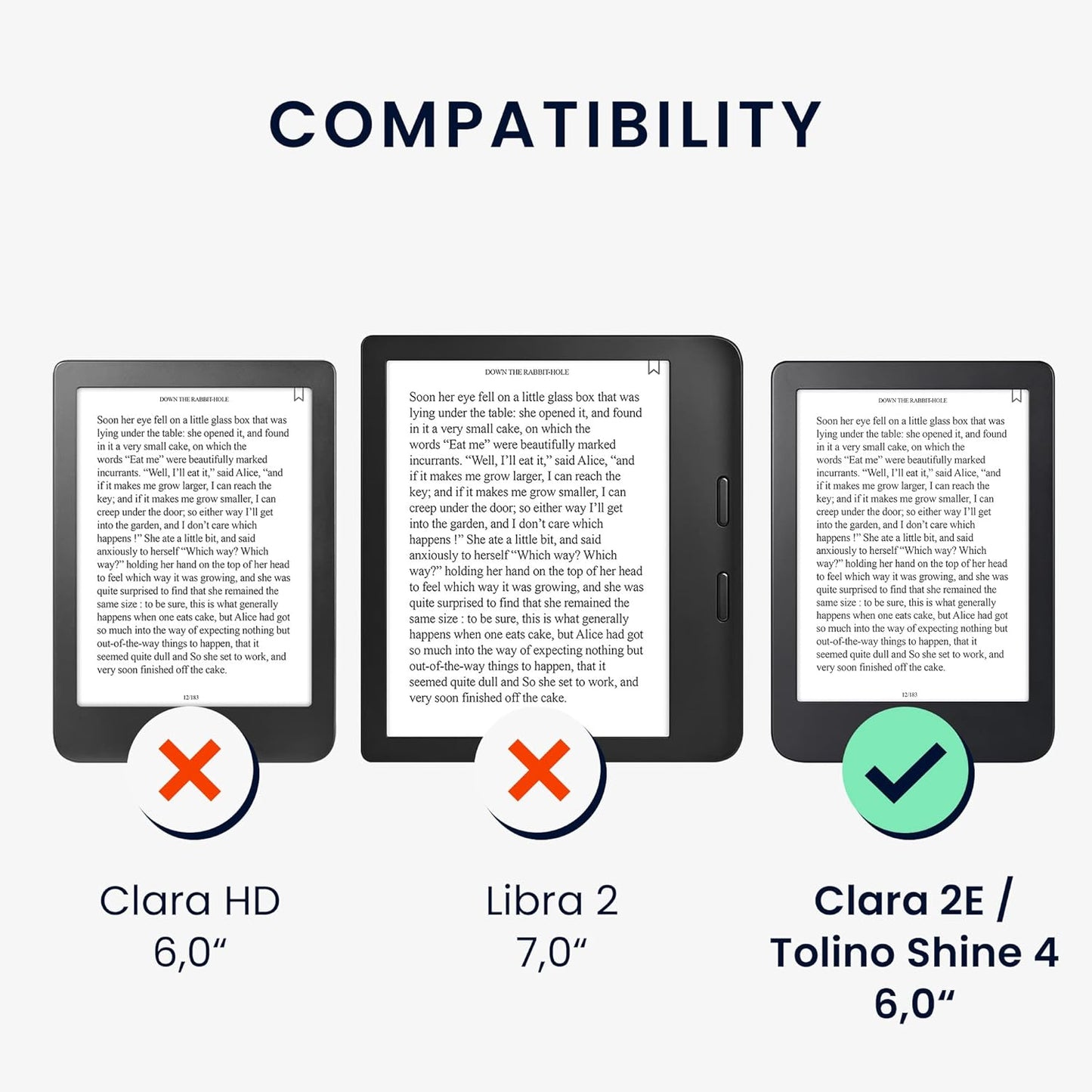 kwmobile 2E 4 Cover Compatible with Kobo Clara / Tolino Shine - Case for E-Reader - Denim Look Fabric Flip Case - Blue