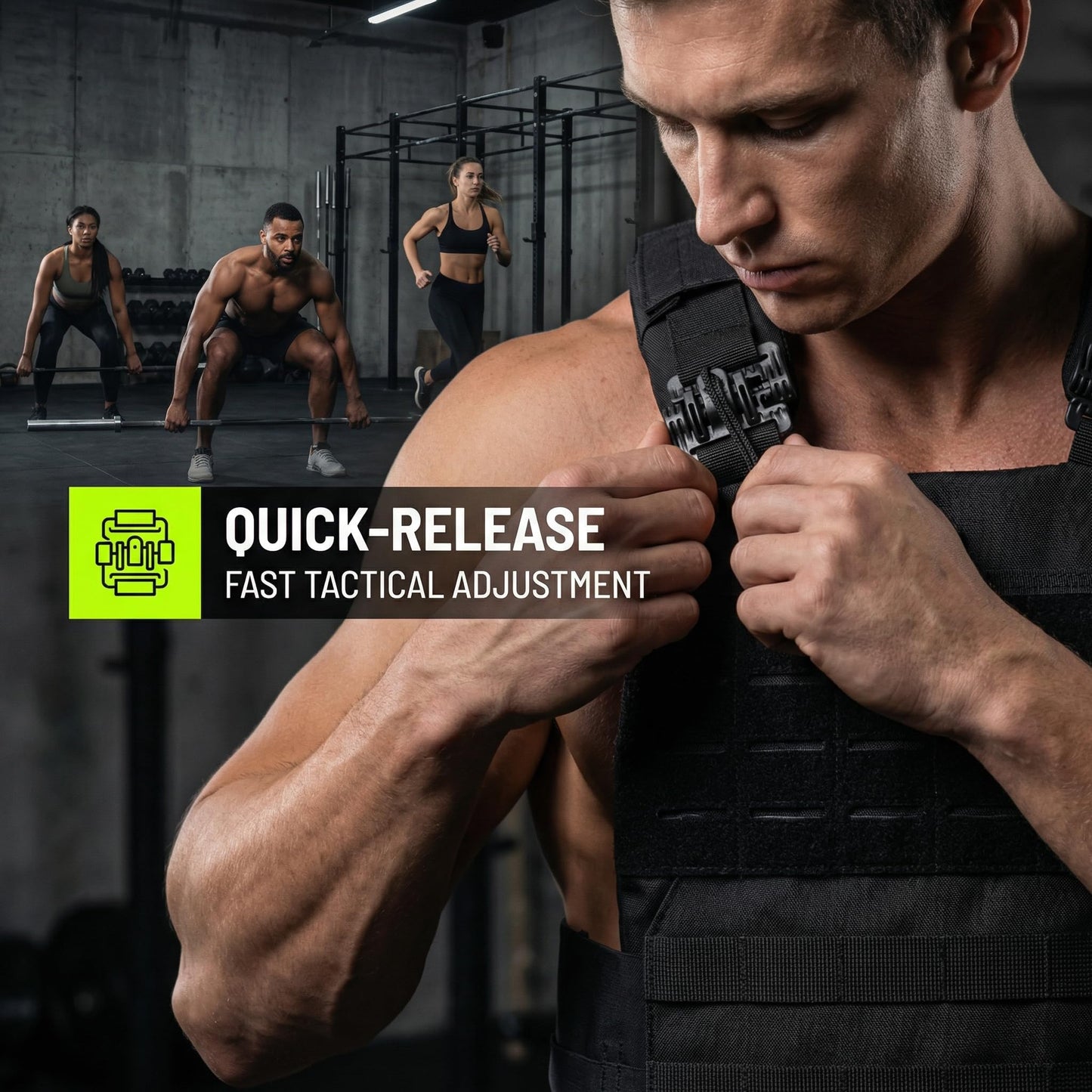 Adjustable Weighted Vest for Men & Women – Fitness Workout Vest with Removable Weights, Breathable Mesh, Secure Adjustable Straps for Running, Walking & Strength Training (Black)