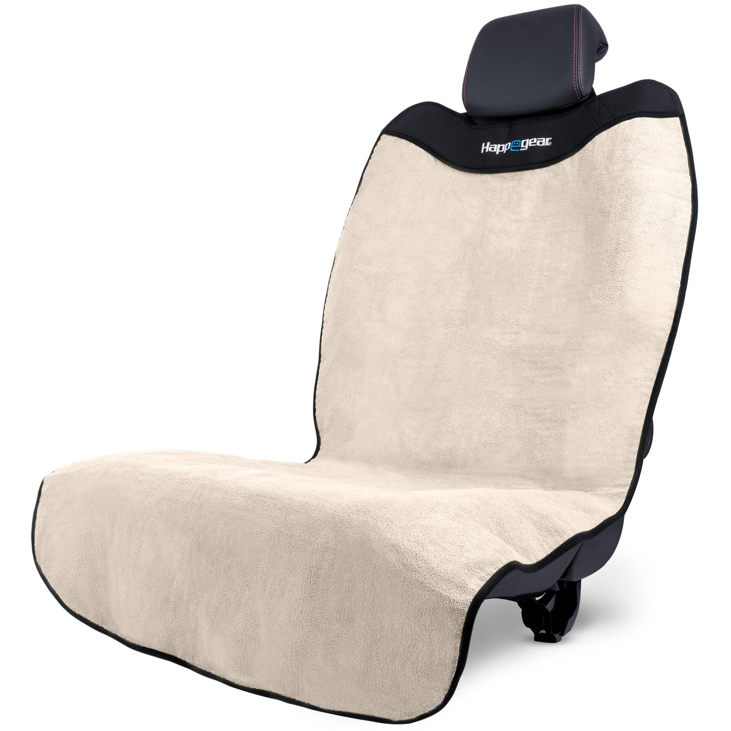 HAPPEGEAR Happeseat Waterproof Car Seat Cover & Protector – Universal Fit Car Seat Towel Cover – Non-Slip Backing, Easy Install & Storage, Machine Washable, Fits Front & Back, Sand