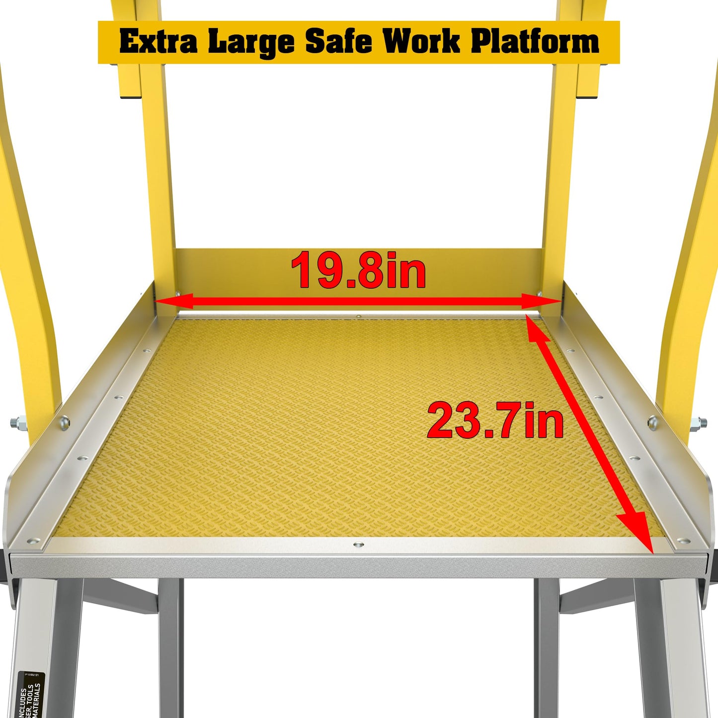 WIILAYOK 5 Step Ladder Aluminum Rolling Platform Ladders with 360° Guardrail System, Industrial Safety Non-Slip Rolling Ladder with Wheels for Warehouse, Garage, 375 lbs Capacity