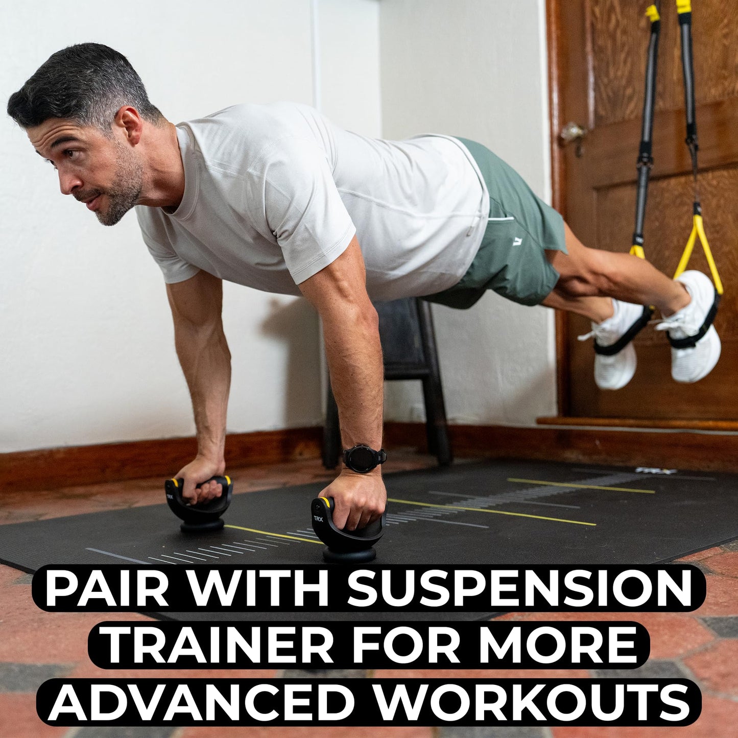 TRX Push-It - Push-up Handles for Strength Training, Home Gym Workouts, Core & Upper Body Exercise Equipment, Ergonomic Push-Up Stands for Chest, Arms & Abs Training