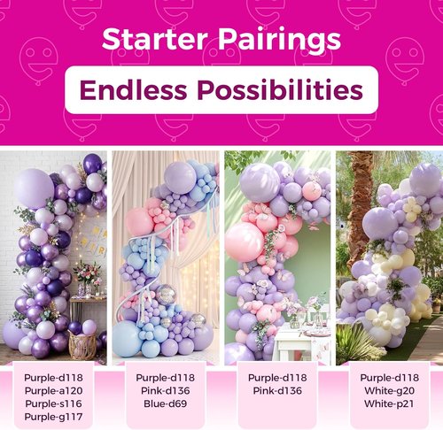 Bezente Pastel Purple Latex Party Balloons - 36 Inch Large Lavender Balloons for Bridal Showers & Weddings