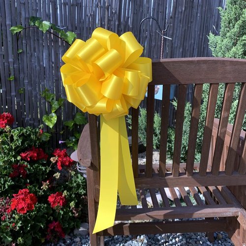 Big Decorative Yellow Pull Bows - 9" Wide, Set of 6 | Perfect for Parties, Weddings, and Fundraisers