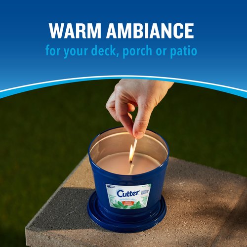 Cutter Candle, 17 Ounces, Outdoor Candle Made with Real Citronella Oil and Cornmint Oil Reduces The Presence of Mosquitoes with A Light, Fragrant Citronella and Mint Scent, 6 Pack