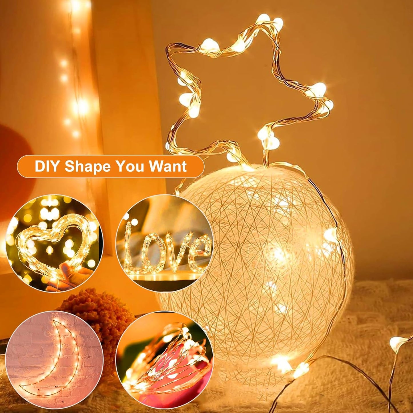 Skiennix 12-Pack Fairy Lights - 7ft Battery Operated Mini String Lights | Waterproof Silver Wire for Weddings & Parties