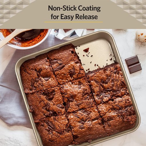 Glad Nonstick Square Baking Pan - Heavy Duty Metal Bakeware for Cakes & Brownies | 9 Inches